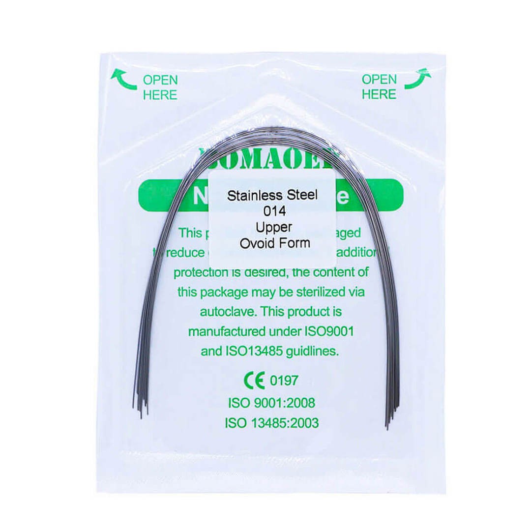 20×Dental Orthodontic Stainless Steel Round Arch Wires Ovoid Form 014 Upper