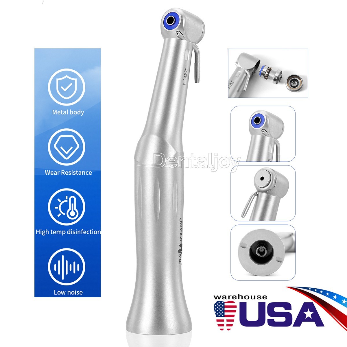 Dental Implant 20:1 Reduction Low Speed Contra Angle Handpiece Fit NSK E-type