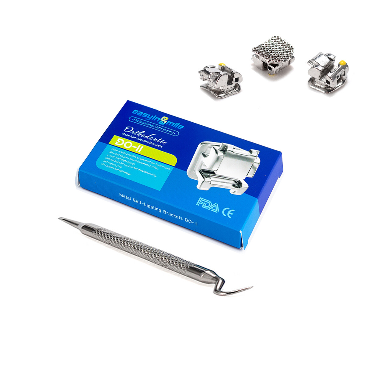 20Pcs Dental Self-ligating Orthodontic Brackets Metal Braces Roth/Mbt 022 + Tool