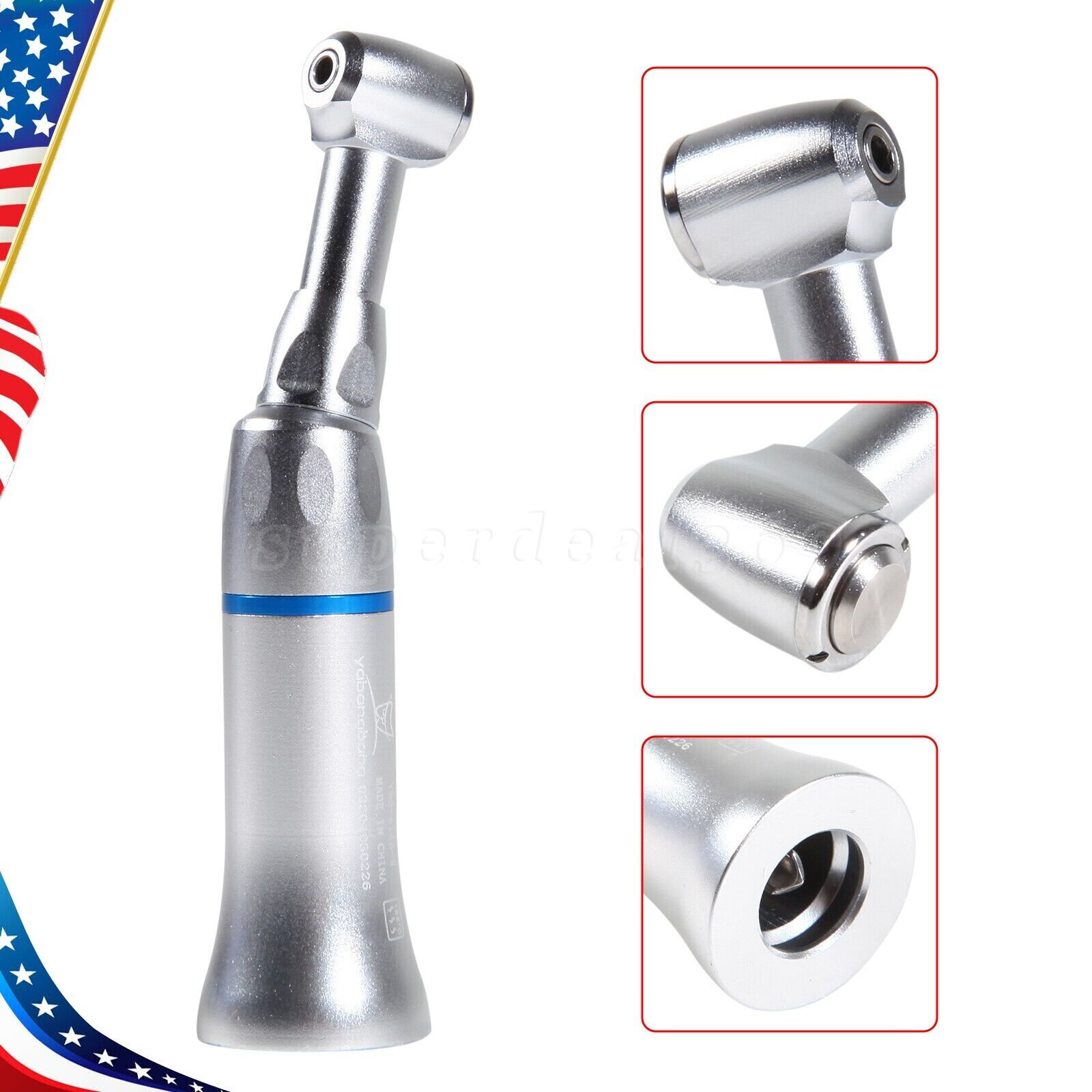5X Dental Push Button Low Speed Contra Angle Handpiece Fit NSK E-type Motor YAD