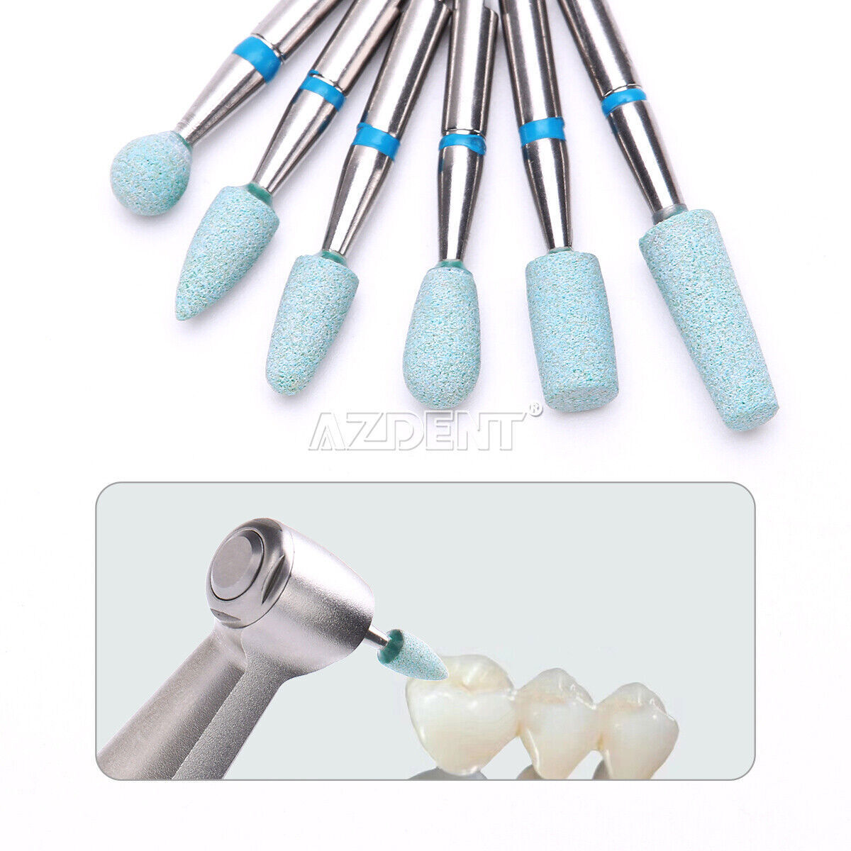 AZDENT Dental Ceramic Diamond Grinder Zirconia Porcelain Polisher Burs HP/ RA