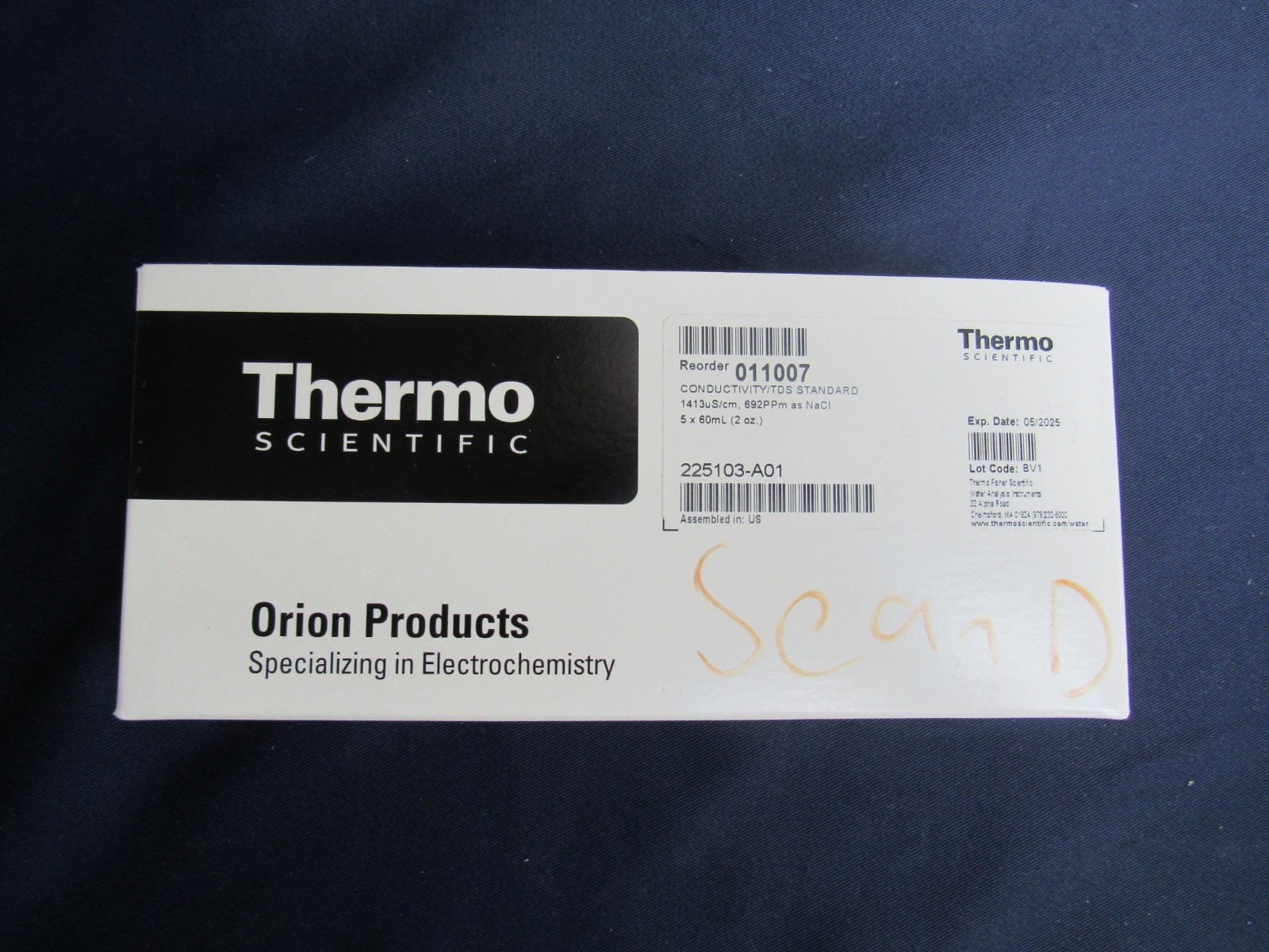 Thermo Scientific 011007 1413uS/cm Conductivity/TDS Standard 5x60mL EXP. 05/2025