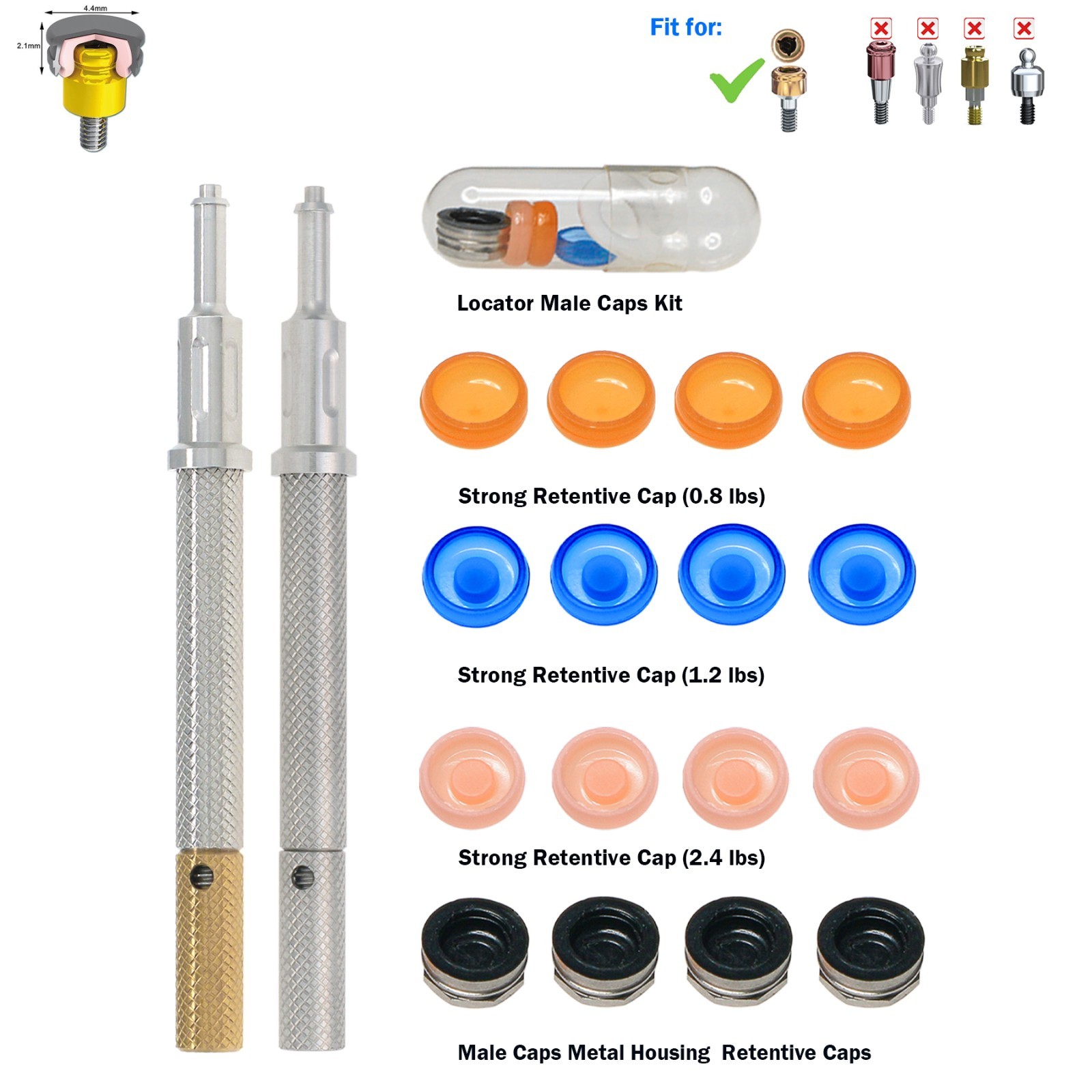 Locator/Healing Abutmentd Transfer lab Analog for Nobel Biocare NP/RP Hex Plat