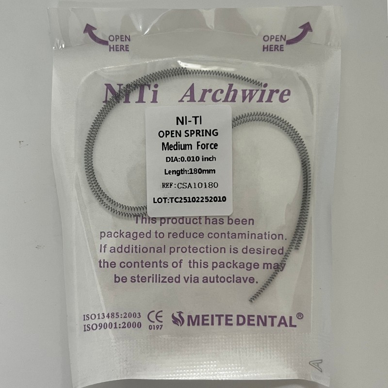10 Packs Dental Orthodontic Open Coil Spring NiTi Alloy 0.010*180mm Medium Force