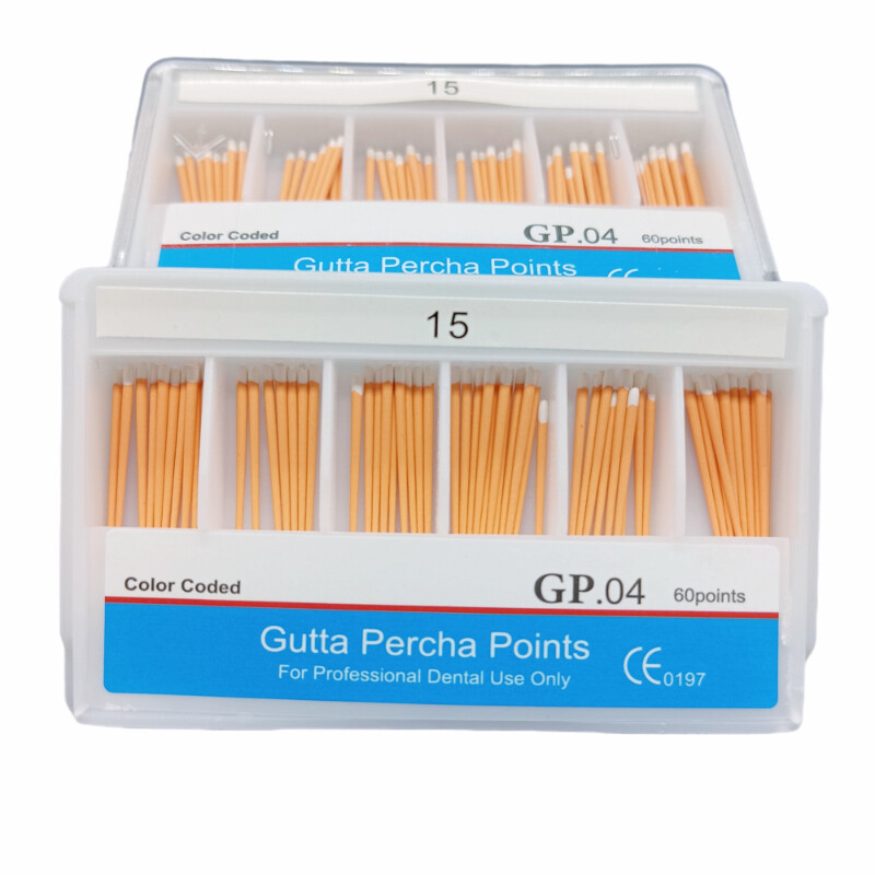 Endodontic GUTTA PERCHA POINTS Taper 0.4, All Sizes Dental Meta, 60 Points/box