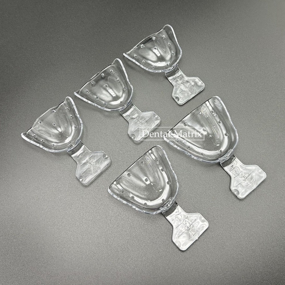 Dental Impression Trays Frame Cut Back Edentulous Jaw Full Denture Clear 18pcs