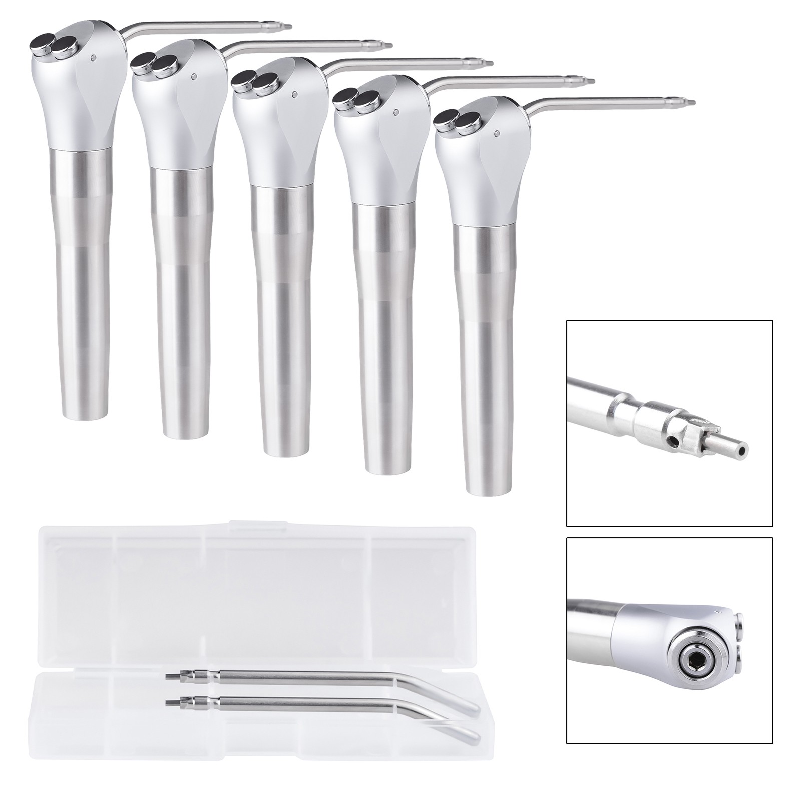 5PC Dental Air Water Spray Triple Syringe 3 Way Handpiece with 10 Nozzle Tips US