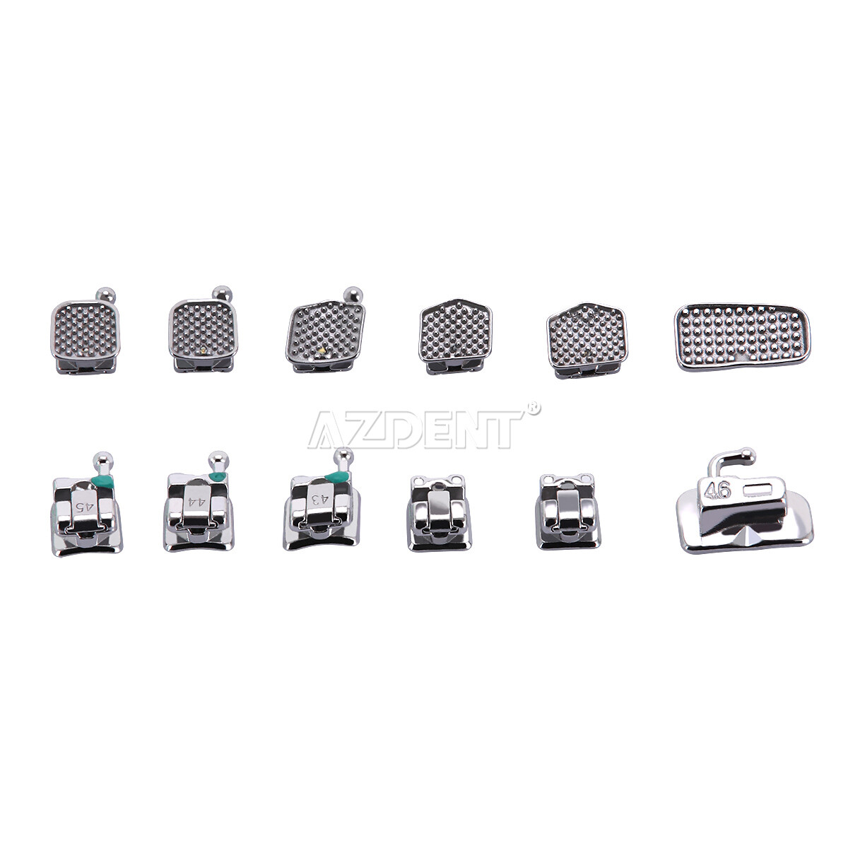 AZDENT Dental Self-Ligating Brackets Braces Mini Roth/MBT.022 345Hks Orthodontic