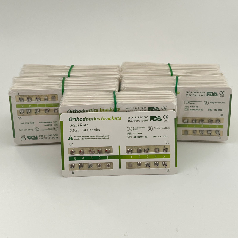 10 Packs Dental Orthodontic Metal Brackets Braces Mini Roth.022 Hooks 345 CE