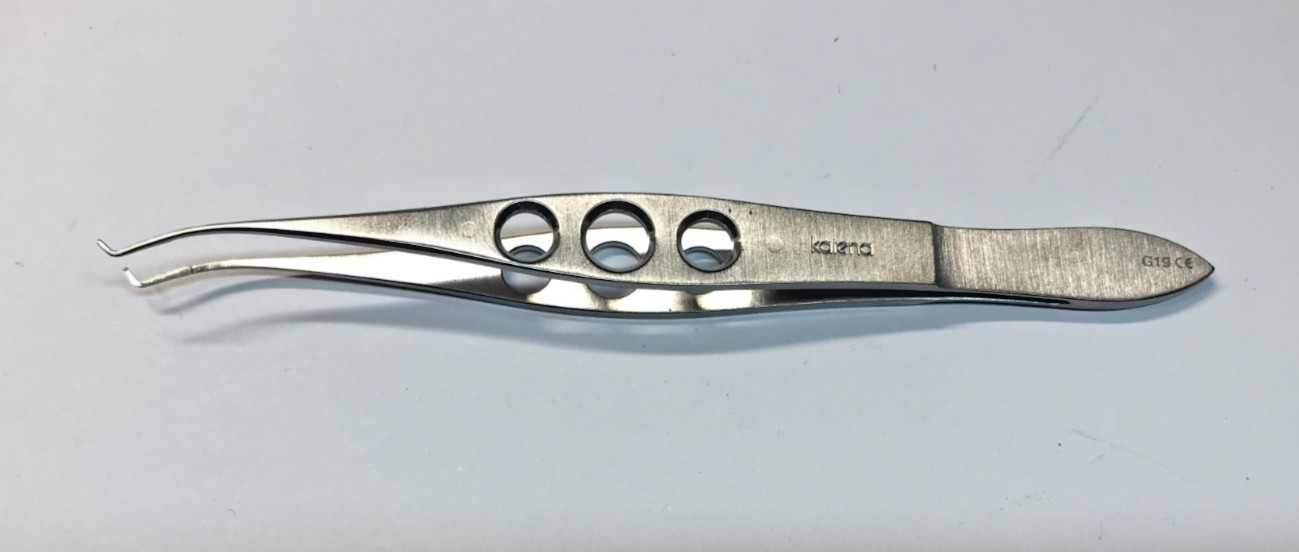 Katena K5-1920 Hyde Corneal Forceps 2×2 Teeth w/ 0.12mm Tying Platform 4.25″