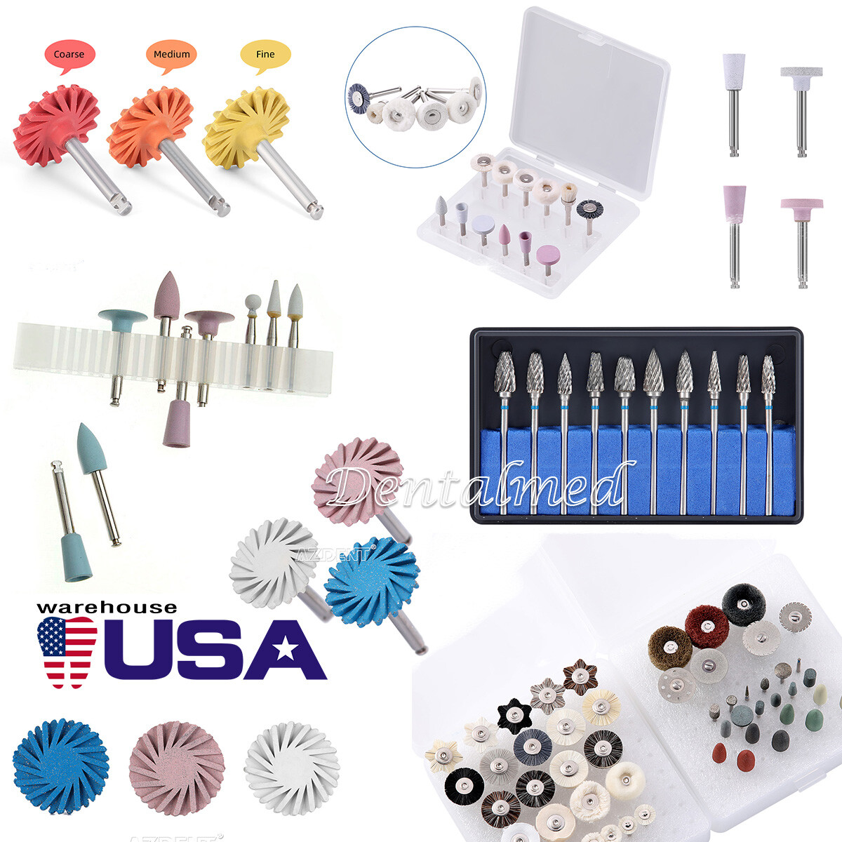 Dental Composite Polishing Polisher Kit RA HP Disc Wheel For Low Speed Handpiece
