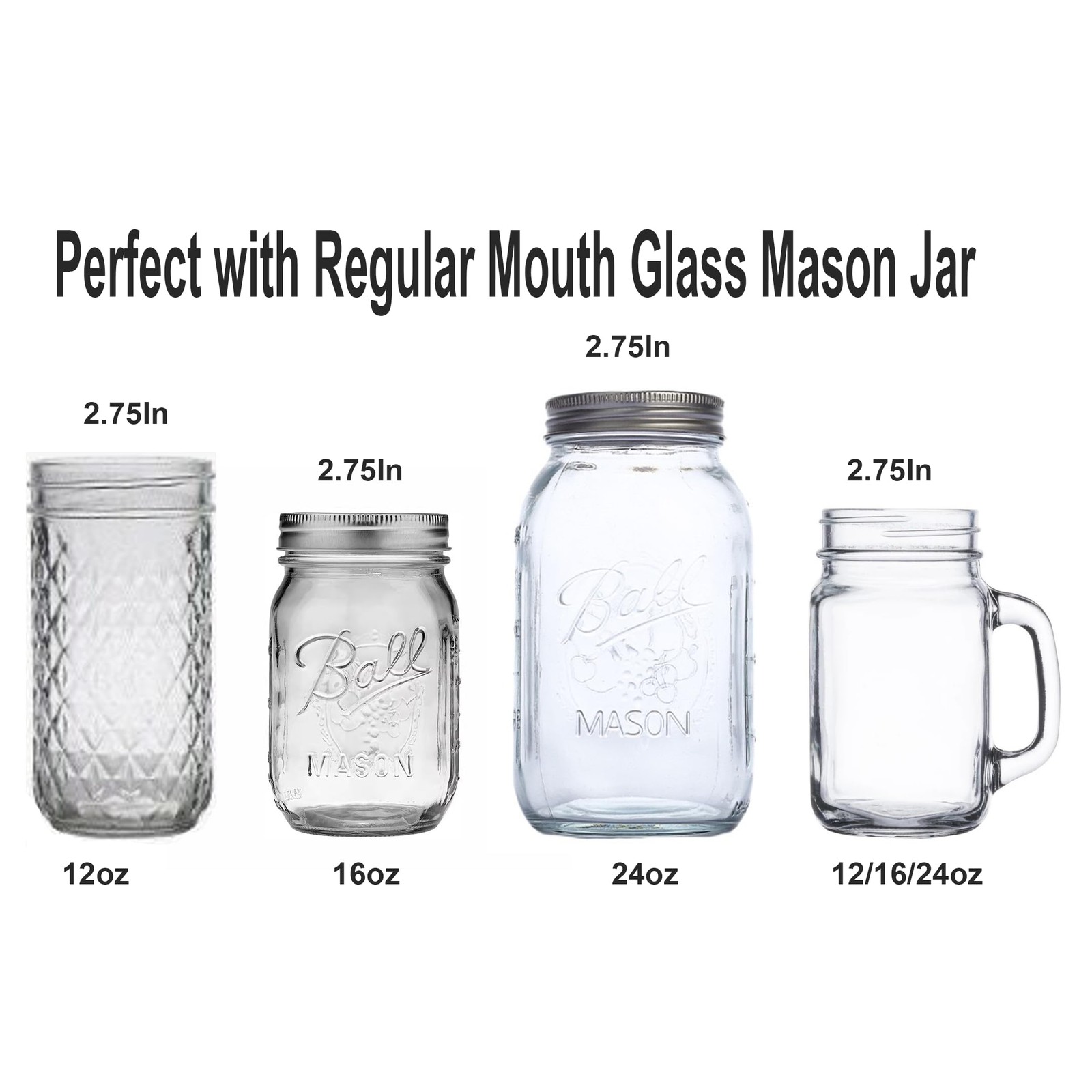 Stainless Steel Mason Jar 2.75 Inch Regular Mouth(New Style), silver lid 1
