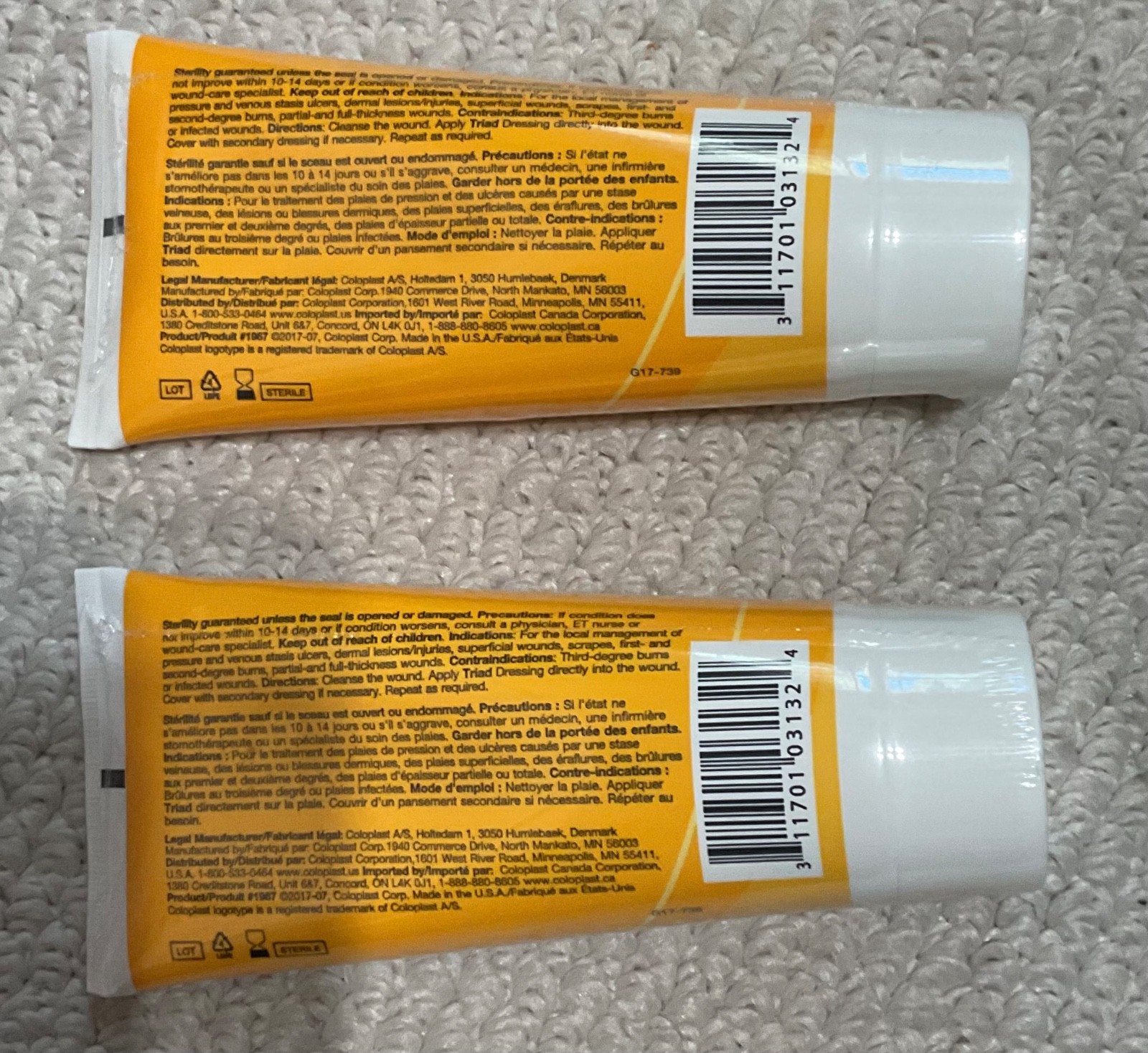 First Aid Coloplast Triad® Hydrophilic Wound Dressing 6oz Tube – 2 Pack