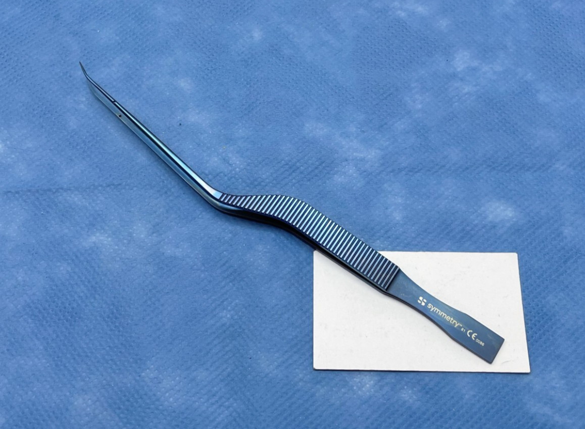 Symmetry 80-1507 Malis Bayonet Forceps, 8.75″, Curved Down, Titanium, Germany