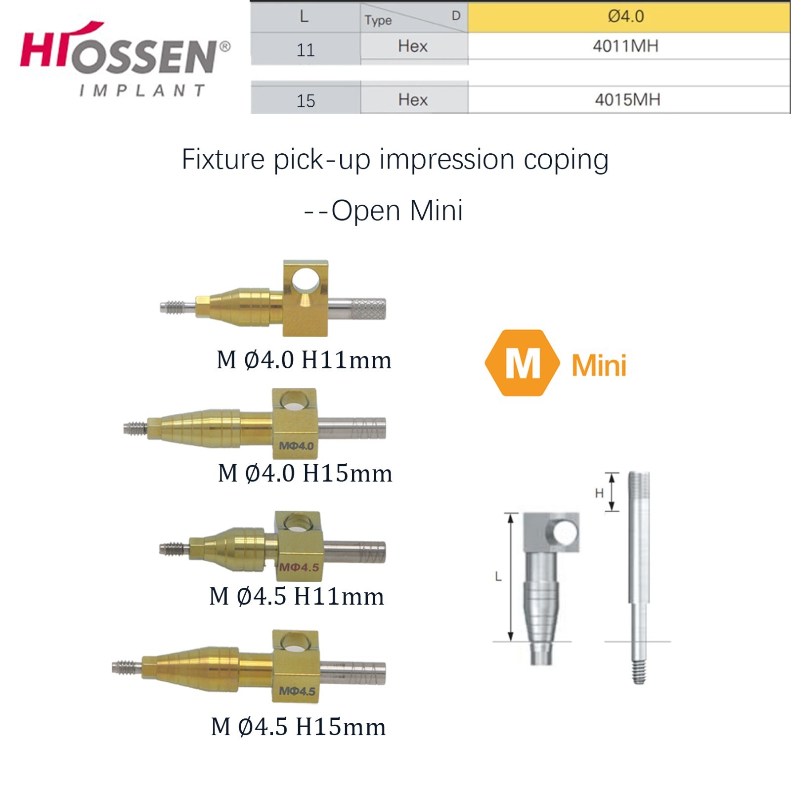 For Hiossen Osstem Dental Healing Abutment Impression Open Close Tray Lab Analog