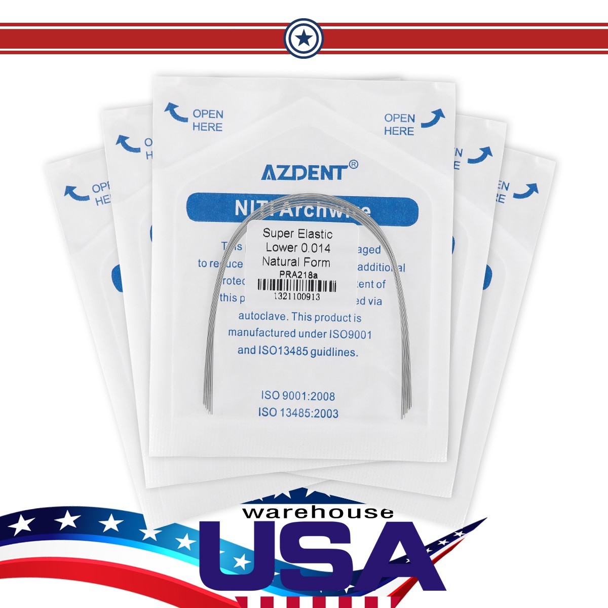 AZDENT Dental Orthodontic Round Arch Wire Oval Form Oval Round Stainless Steel