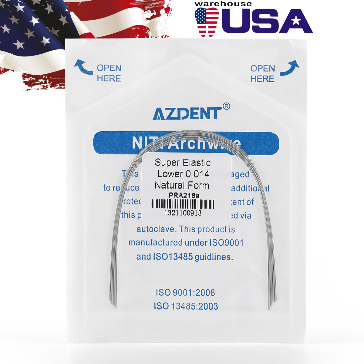 AZDENT Dental Orthodontic Super Elastic Round Niti Arch Wire Nature Form Wires