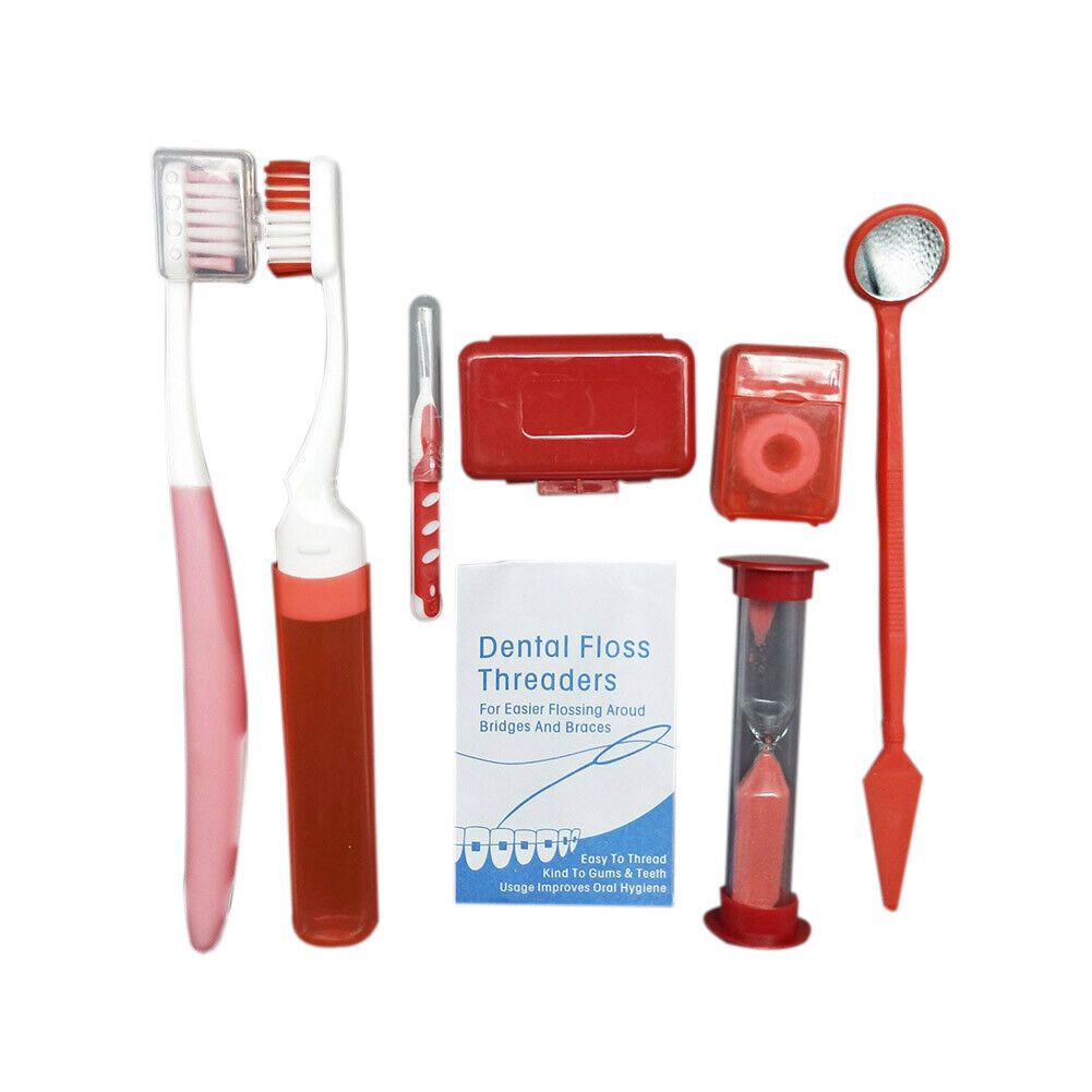 8 Pcs/Box Dental Brush Floss Thread Orthodontic Hygiene Oral Cleaning Care Kits