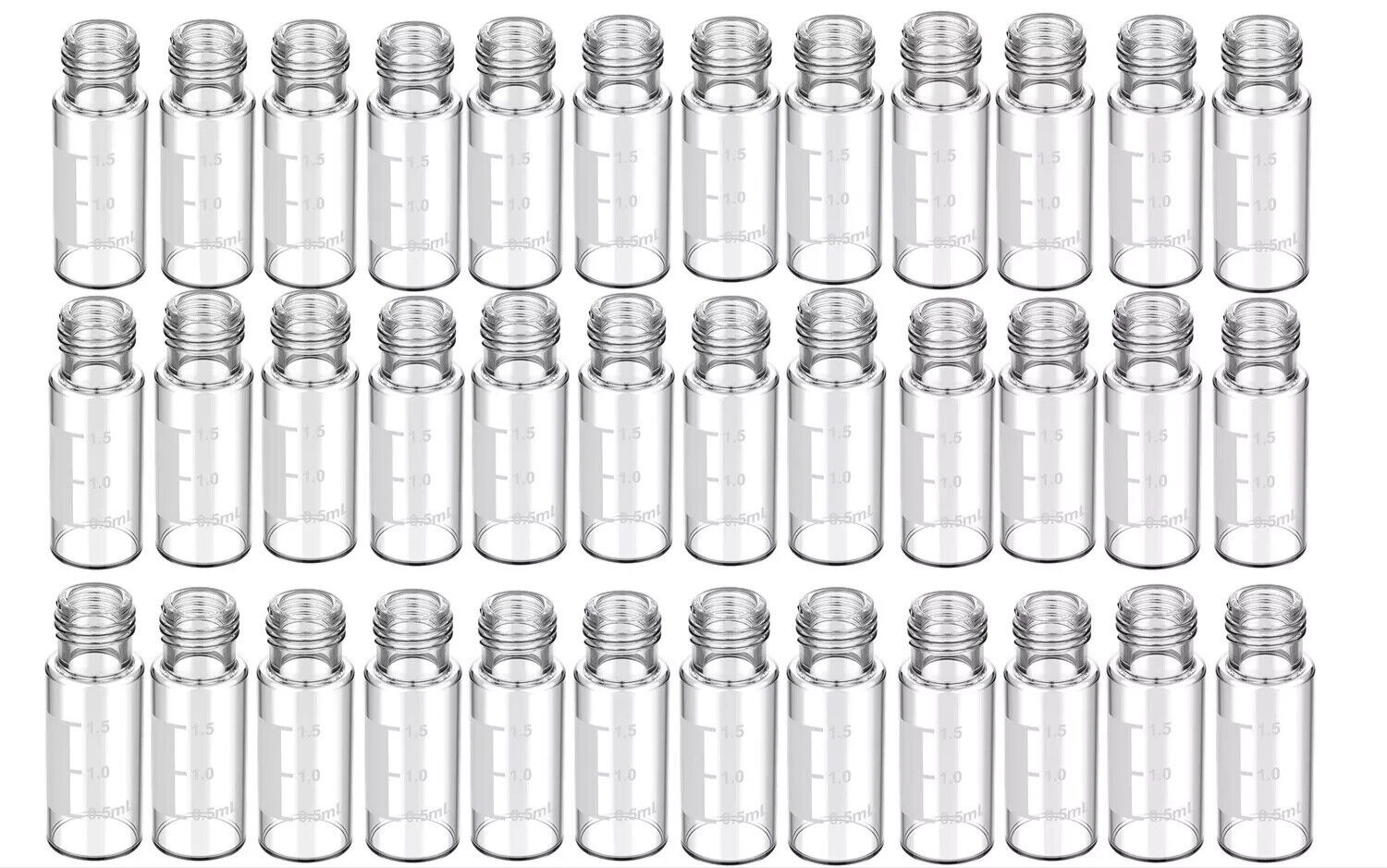 500 2ml Auto-Sampler Vials 9-425 Clear Glass Screw Top Writing Area No Caps