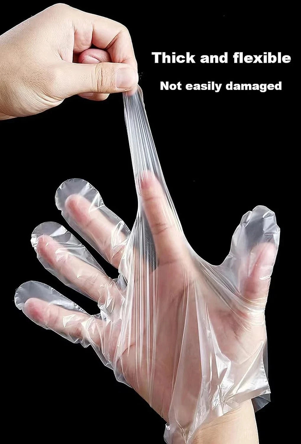 300 Count Disposable Poly Plastic Gloves for Cooking, Food Prep and Food Service