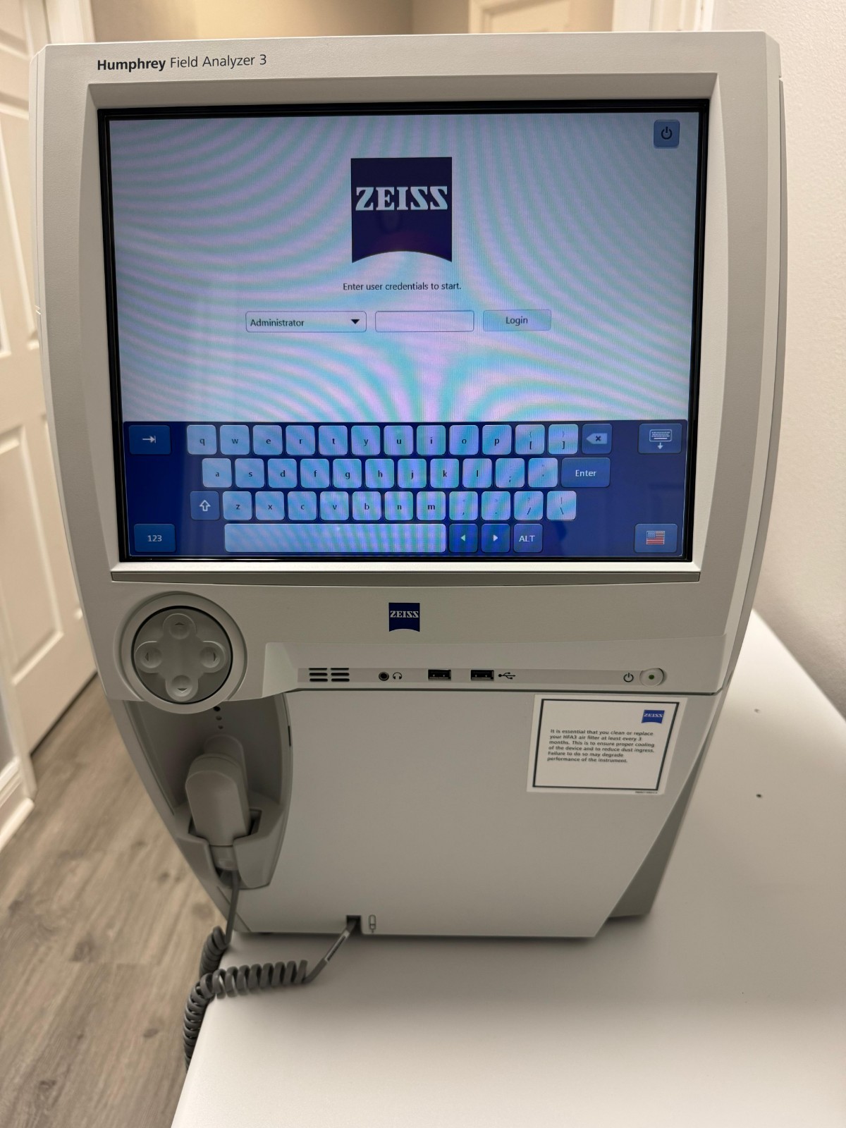 Humphrey Carl Zeiss Cirrus HFA 3 840 Visual Field Analyzer