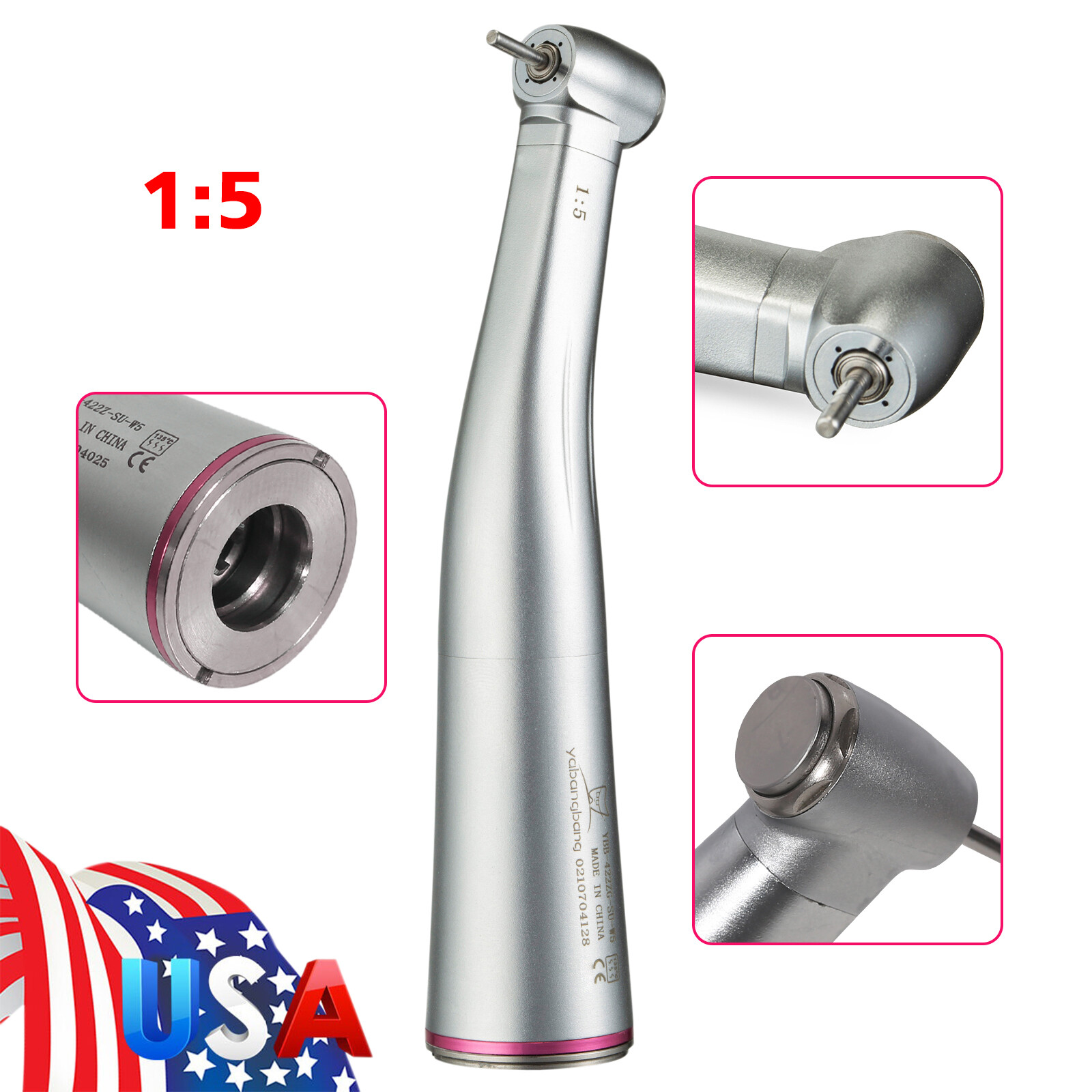 Dental 1:1 1:5 4:1 20:1 Implant (LED) Contra Angle Handpiece E-type Fit NSK YBB