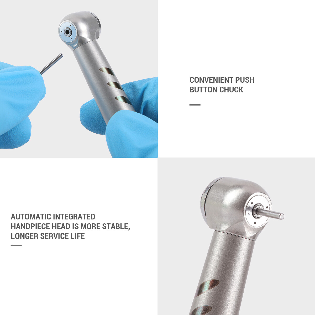 Dental High Speed Handpiece Torque Head 3 Water Spray Stainless Body 2 /4Holes