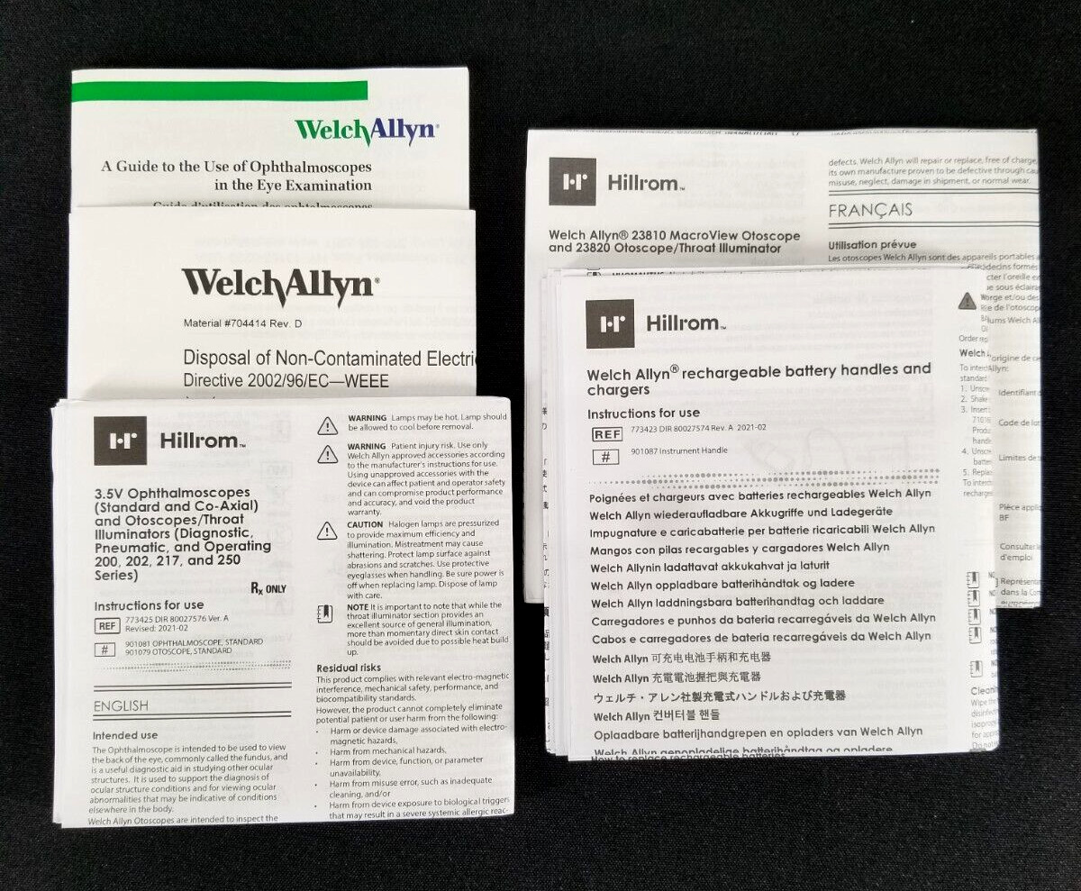 Welch Allyn 3.5v MacroView Otoscope Ophthalmoscope Set – In box