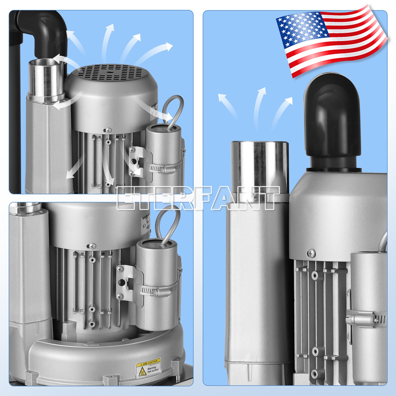 Dental Electric Semi-Dry Type Suction Machine Vacuum System DE101 600L/min