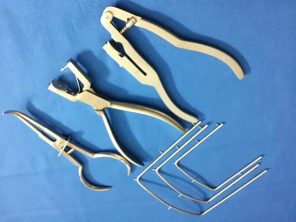 SET OF 6 PCS RUBBER DAM FRAMES PUNCH CLAMP DENTAL ENDODONTIC INSTRUMENTS KIT