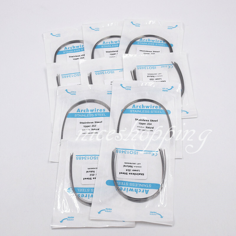 10 Packs Dental Orthodontic Stainless Steel Round Arch Wire Upper/Lower 012-020
