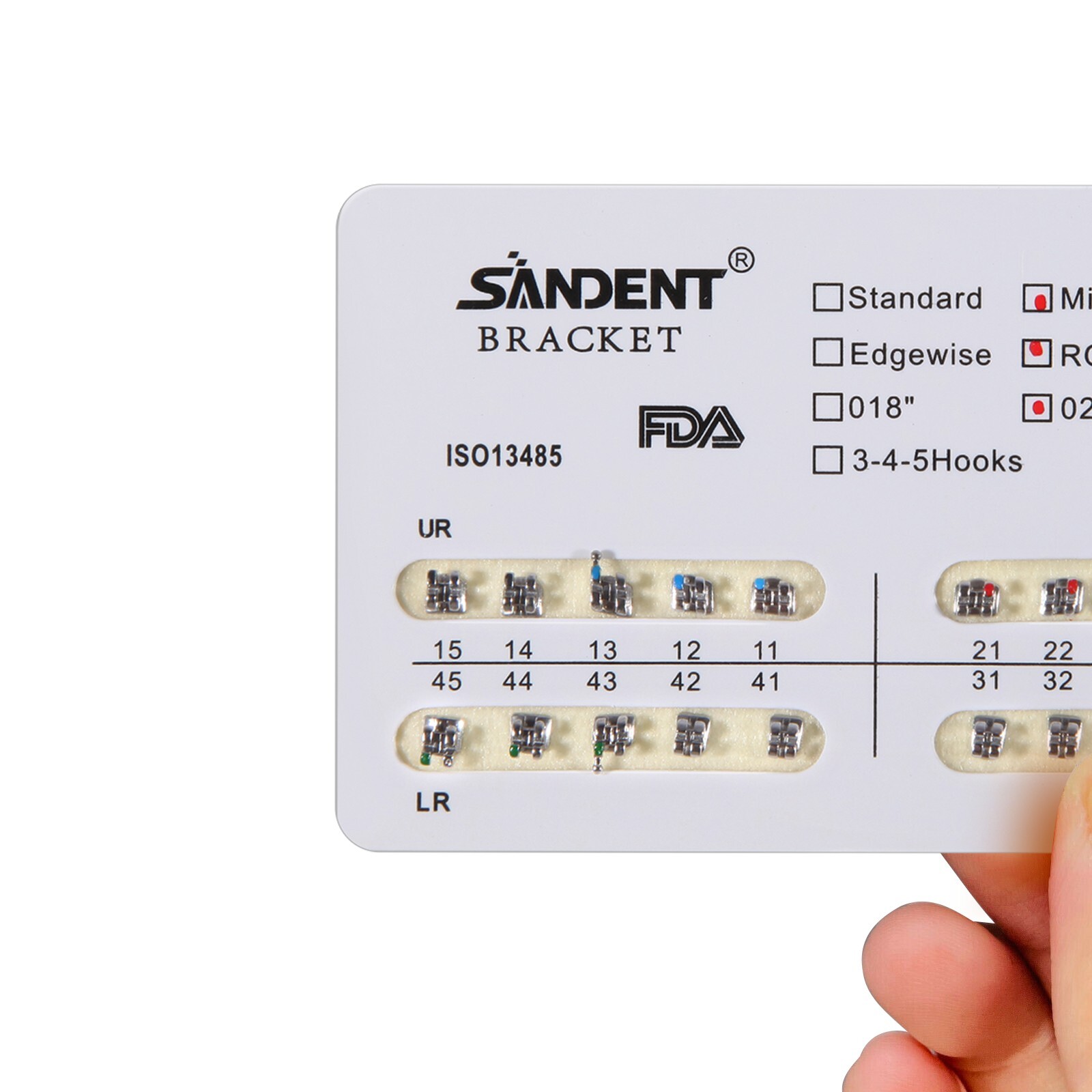 10 Packs SANDENT Dental Orthodontics Brackets Braces Mini Roth 022″Slot 3 Hooks