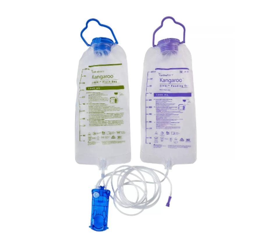 Kangaroo OMNI Feeding Set Flush Bag 1000mL Bag Set for OMNI Feeding Pump, 1 Ct