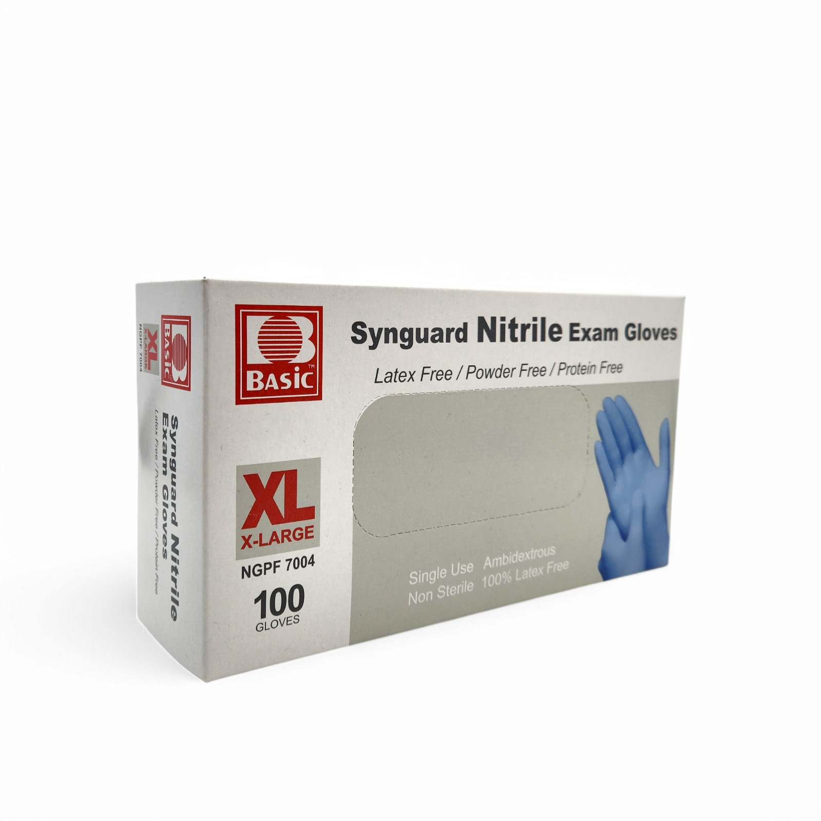 Basic XL Synguard Nitrile Exam Gloves – Disposable, Blue (100/Box) Fast Ship NEW