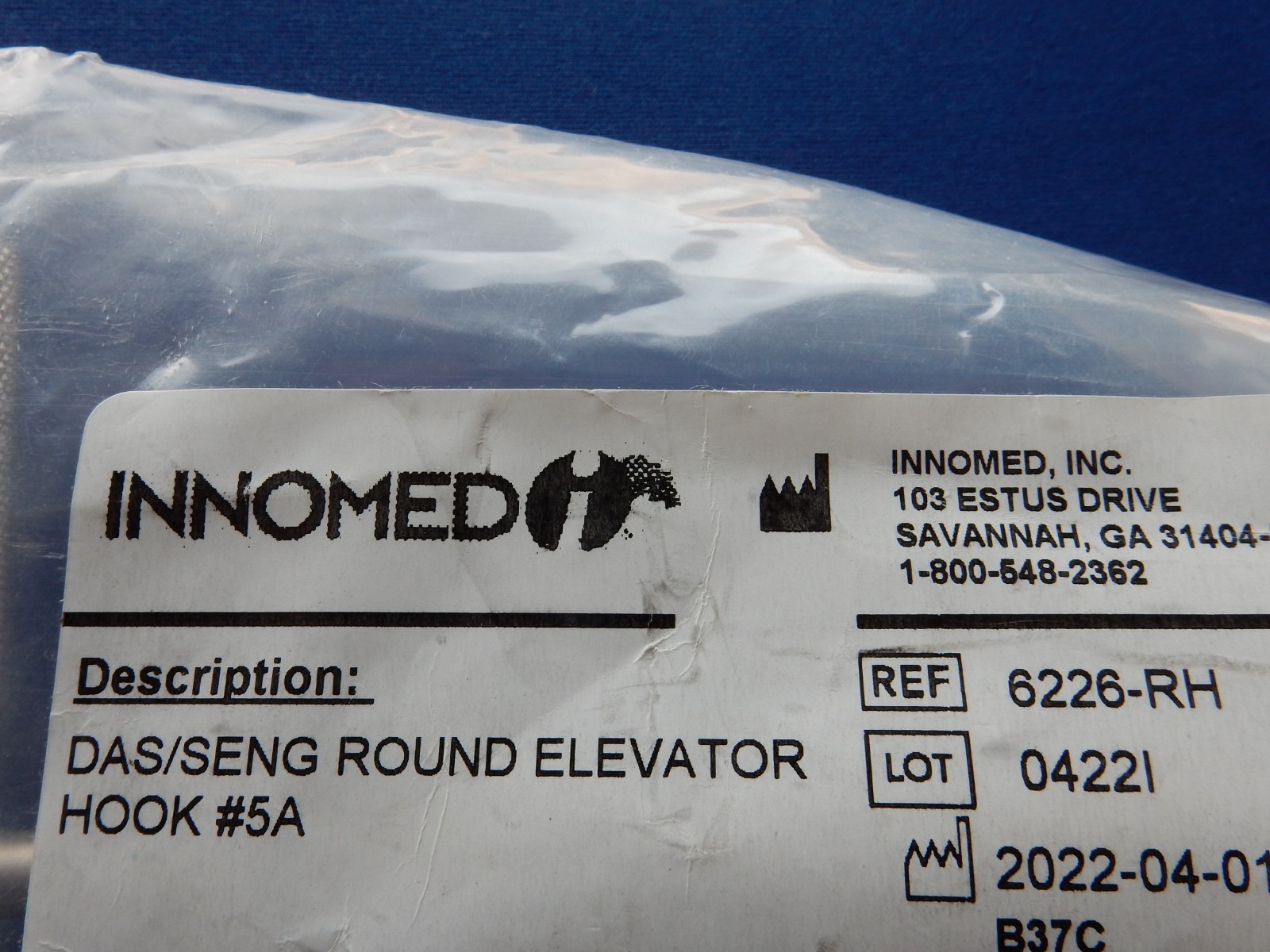 Innomed 6226-RH Round Elevator Hook #5A