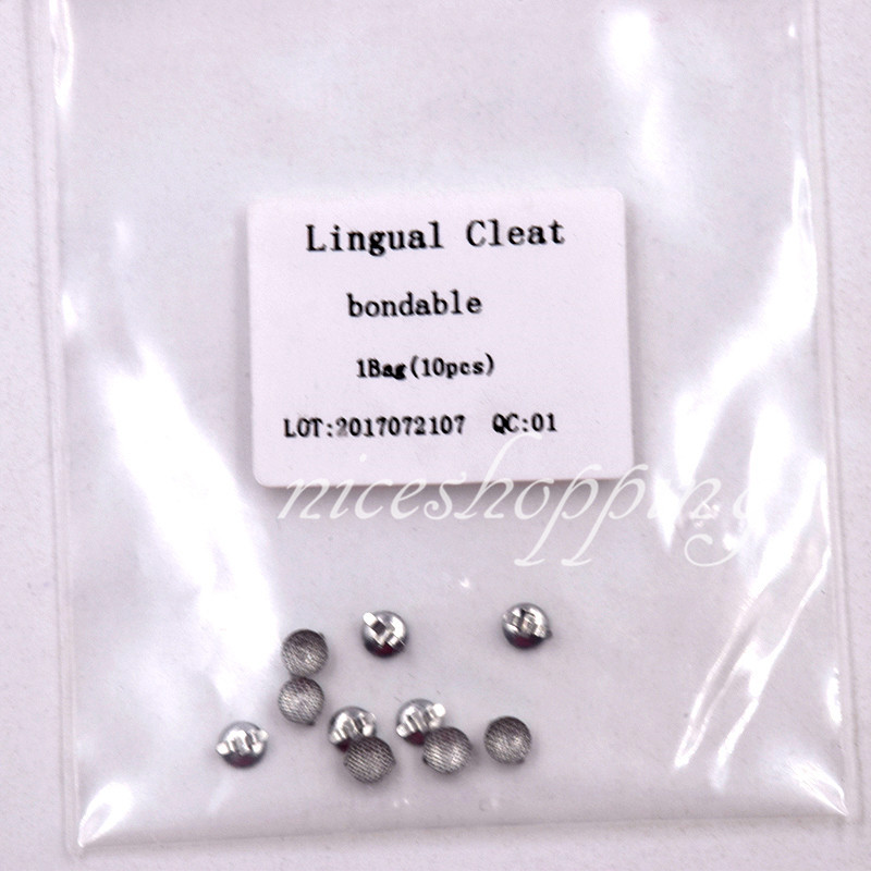 10Pc/Pack Dental with Cleat double wing Mesh Orthodontic Lingual Button Bondable