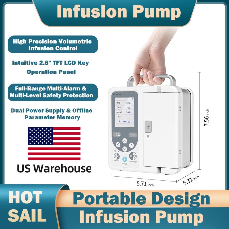 SP750 Portable Volumetric Infusion Pump Anti-Bolus System Full Safety Alarms