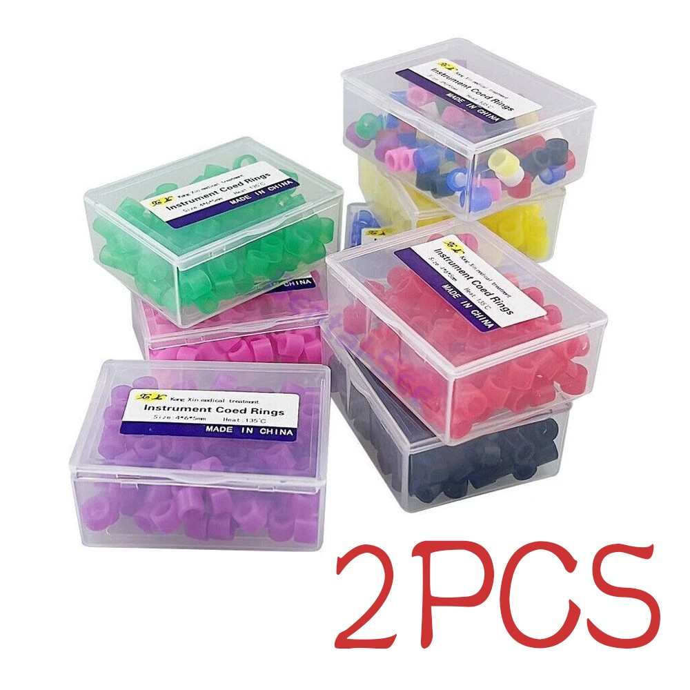2x Dental / Hygienist Instrument Silicone Color Code Rings 100 Pcs Autoclavable