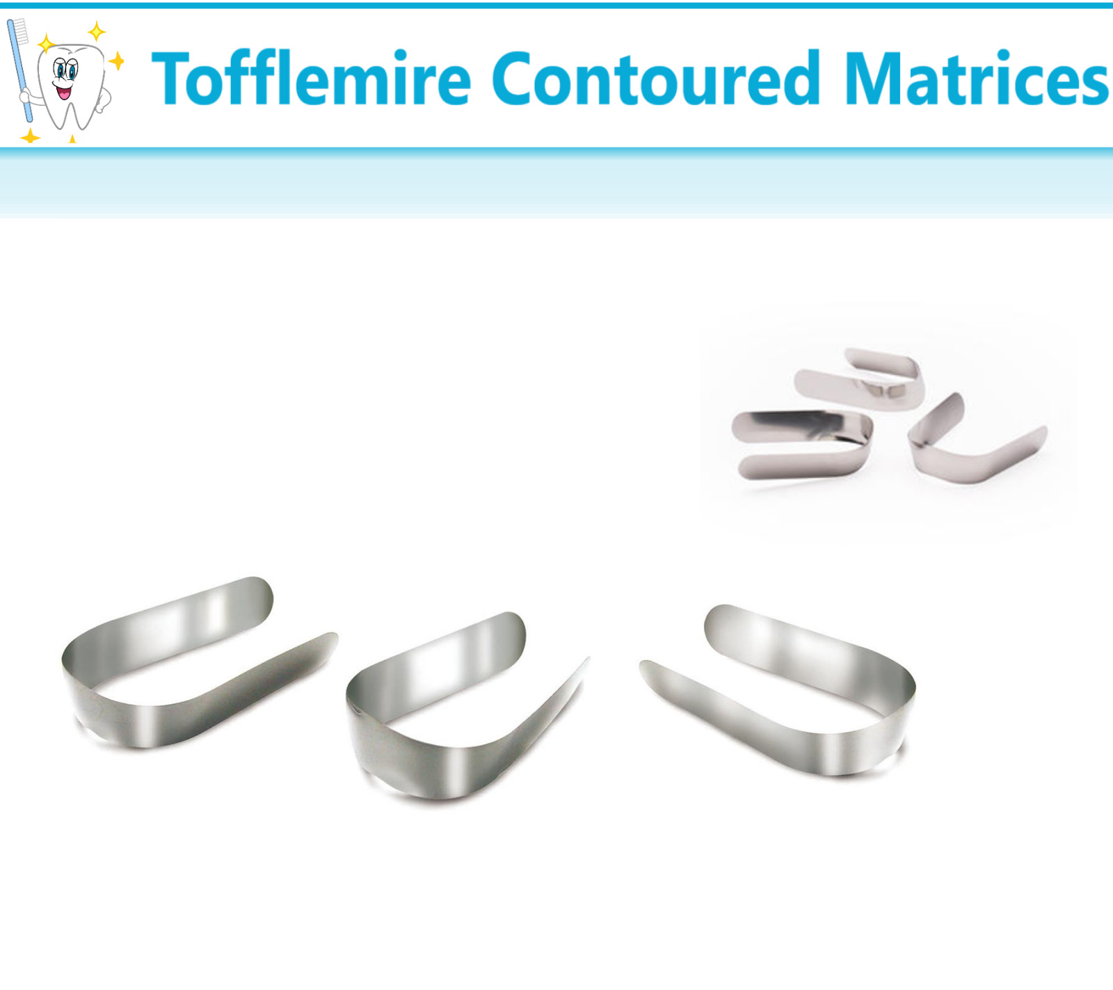 12-144 Dental Matrix Bands, Number 1, 2 , 3 .0015 Inch 0.04mm Tofflemire Type