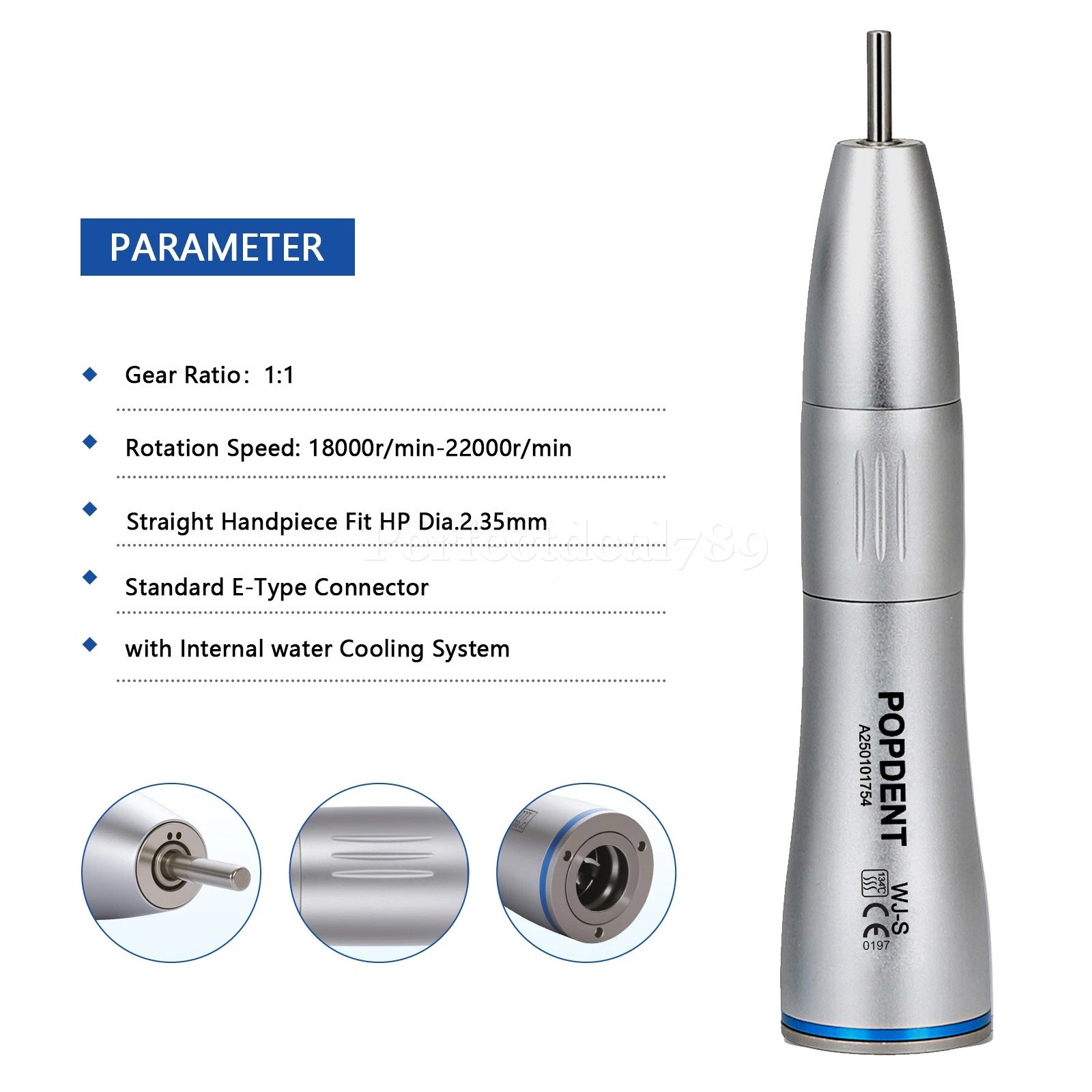 Dental Slow Low Speed Handpiece Push Contra Angle/Air Motor NSK Style 2/4 Holes