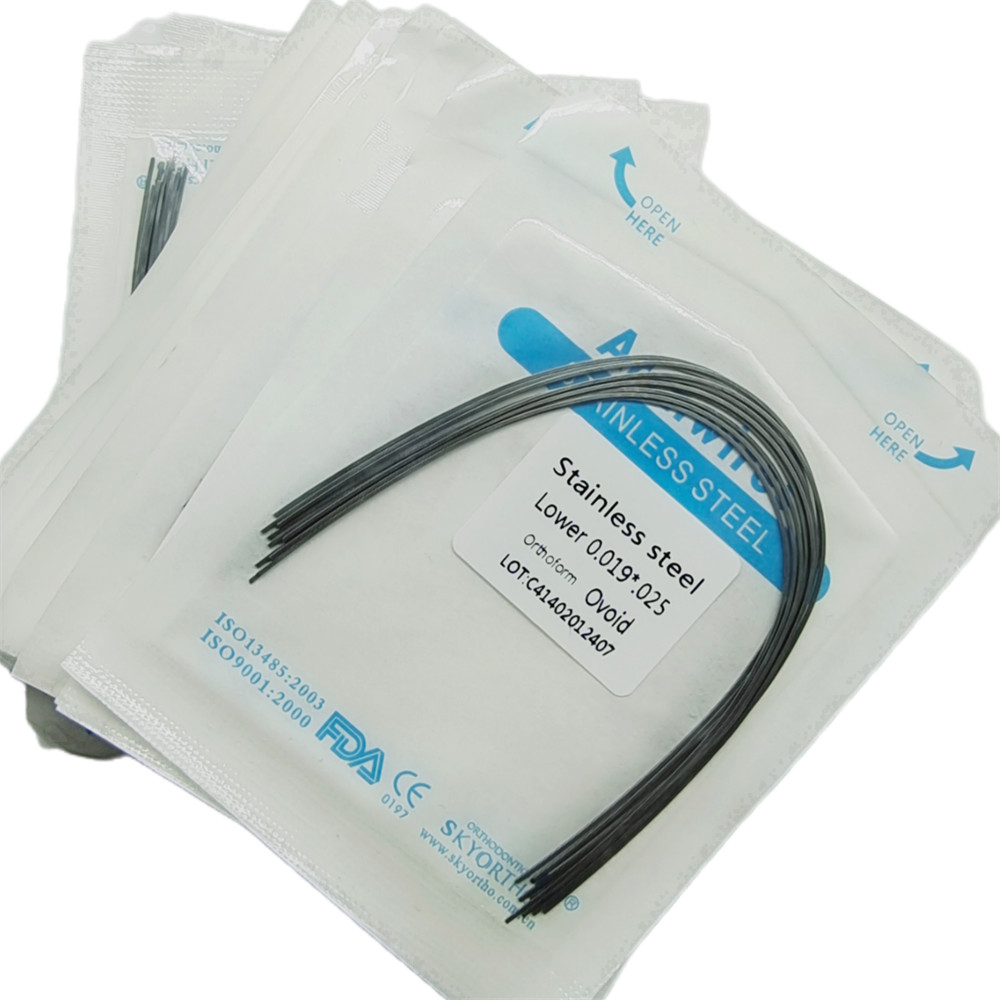 10Bag Dentales Ortodoncia Arcos de Alambre de Arco de Acero Inoxidable Rectangu