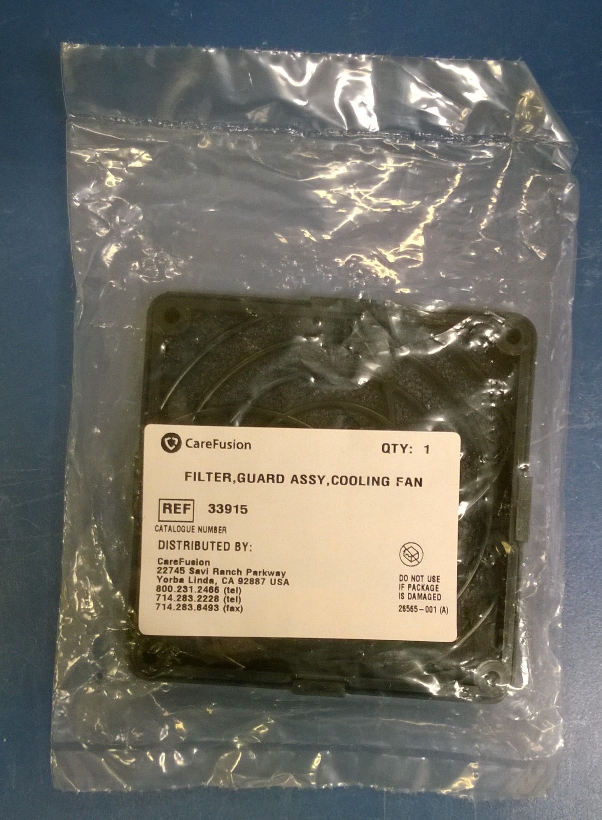 Carefusion Vyaire Avea Filter, Guard Assy, Cooling Fan, 33915, New