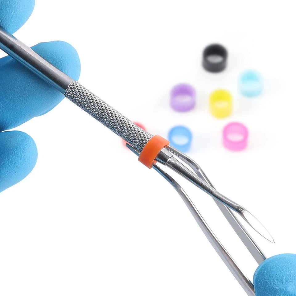 100/Box Dental Small Silicone Color Code Rings Bands Hygienist Instruments