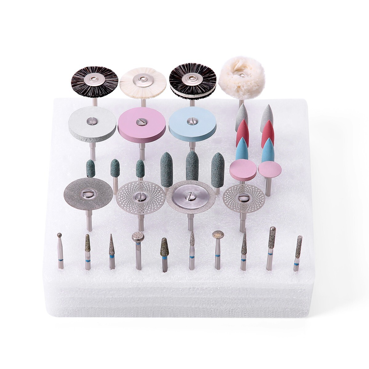 35Pcs Dental Lab Polishing Kit Burs wheel Disc For Ceramics Porcelain HP AZDENT