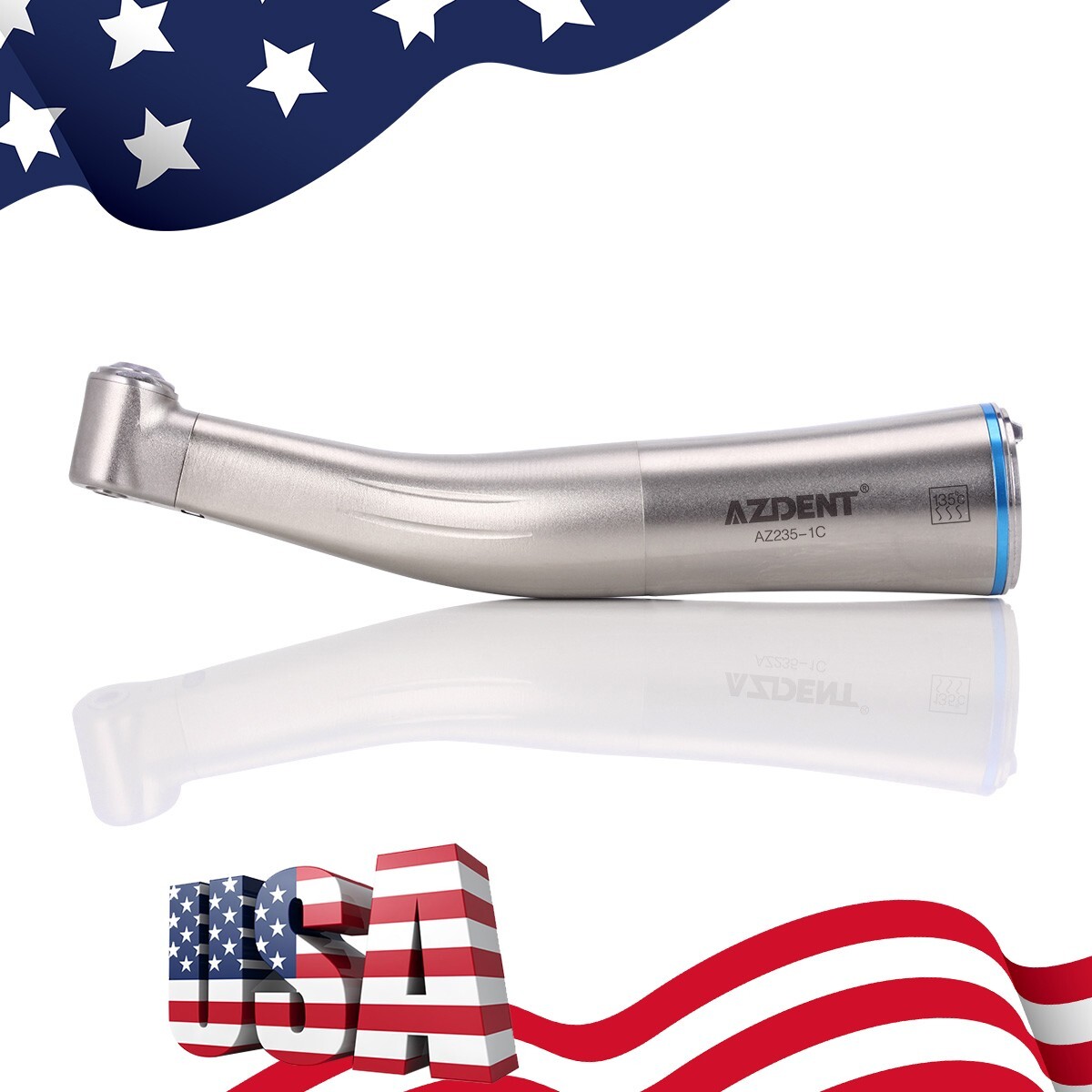 Dental 1:1 LED Fiber Optic Contra Angle Low Speed Handpiece Push Button Internal