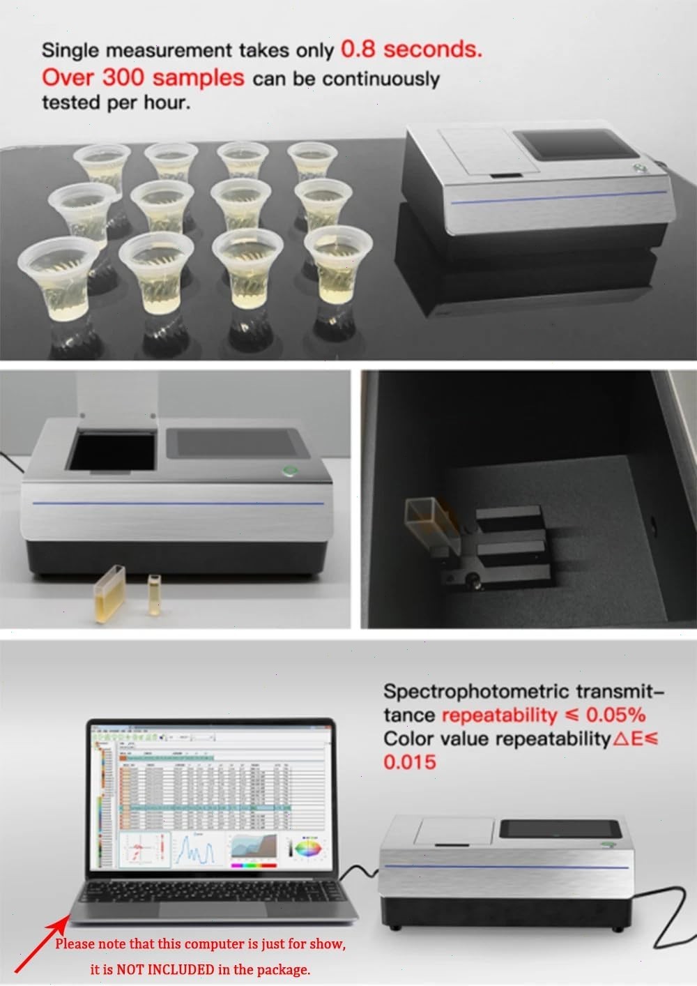 Liquid Colorimeter with Inter-instrument Error ΔE*ab within 0.25 Data Storage