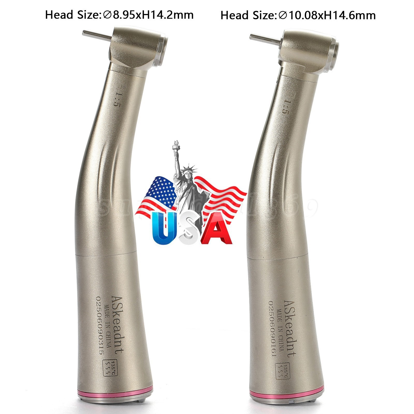 Dental 1:5 LED Contra Angle Low Speed Handpiece Increasing Inner Channel For NSK