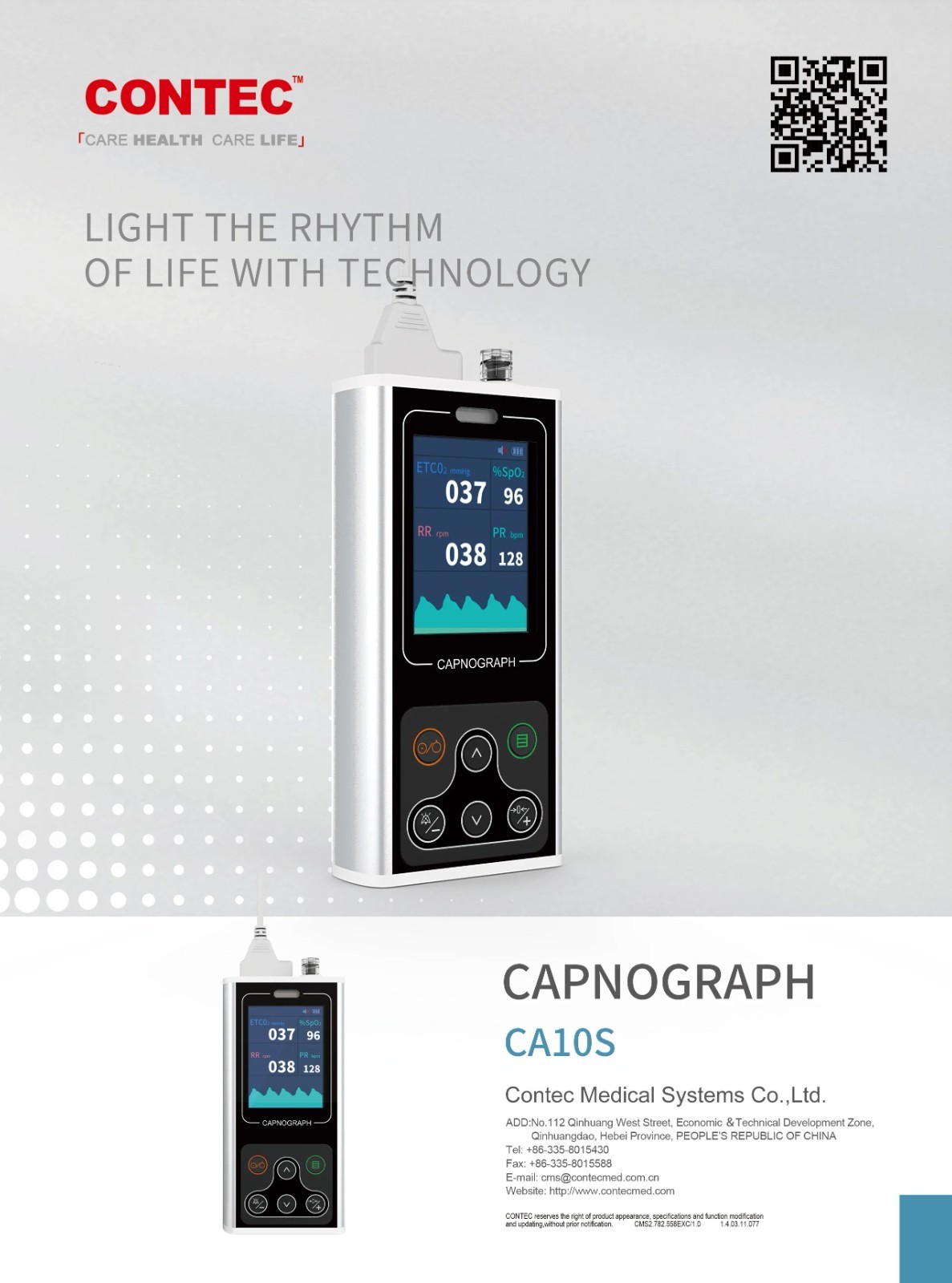 EtCO2 Monitor Portable Capnograph, End-Tidal Carbon Dioxide Respiratory Monitor