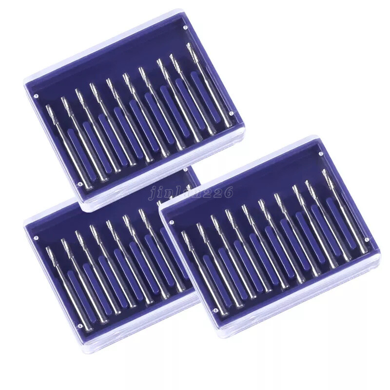 10-100pcs FG557 Dental Straight Fissure Carbide Burs FG Drill Bit for High Speed