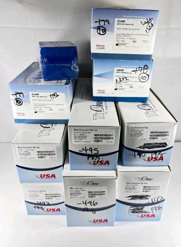 9 Mixed Lot Boxes of USA TipOne Graduated Pipet Filter, Barrier Tips